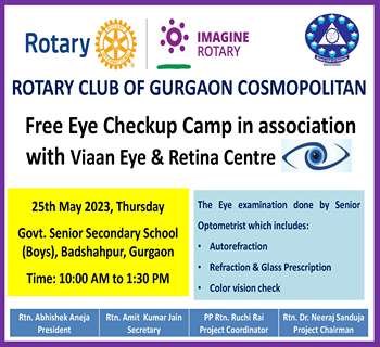 poster eye checkup camp at rotary club gurgaon